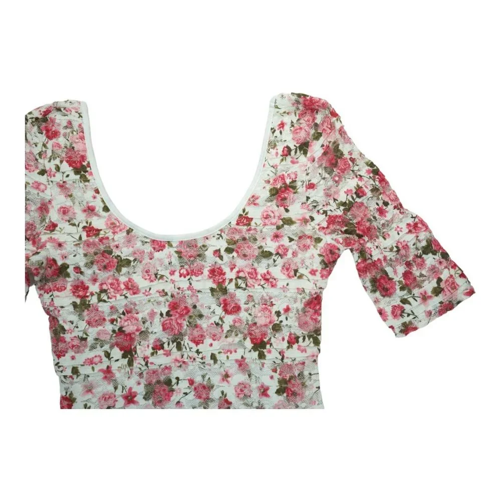 Dots Women's scoop neck Boutique style‎ Lacey Spring Summer Layered Dress Large